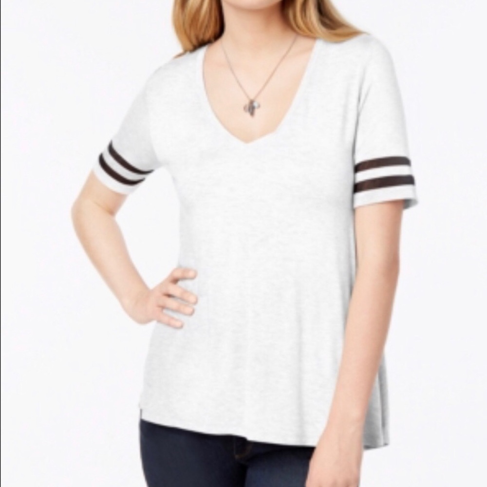 Bar III Short Sleeve IVarsity White M/L NWT